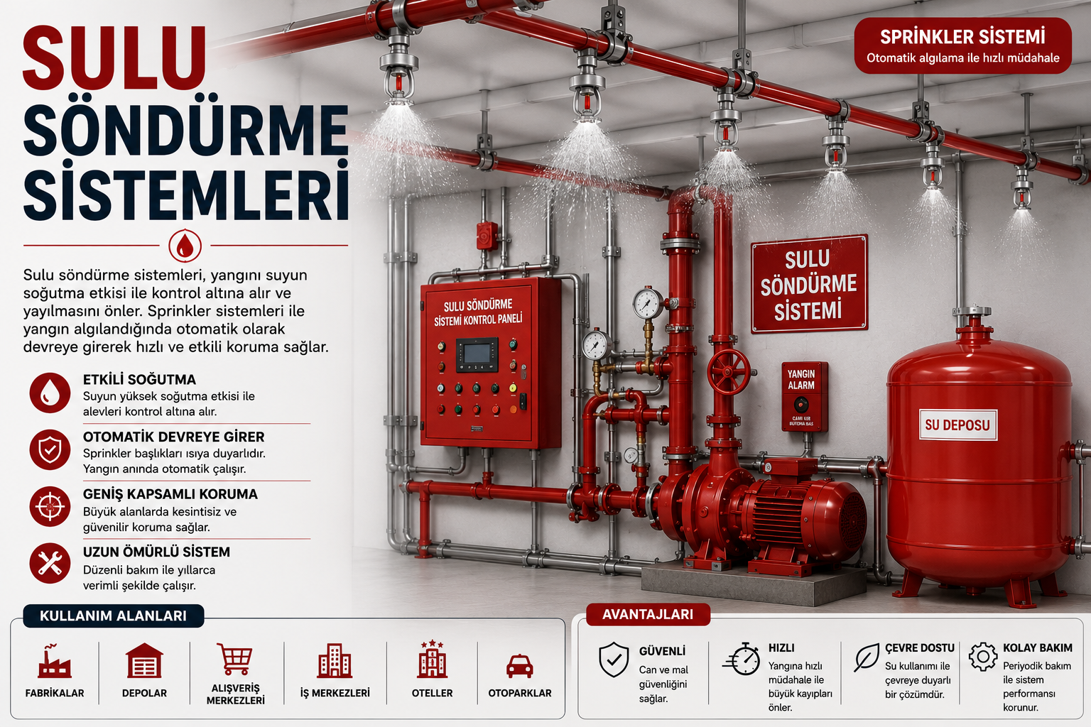 Tavana monteli sprinkler yangın söndürme başlığı